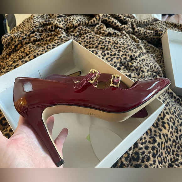 Ann Taylor burgundy buckle high heels—never worn 👀 - Picture 2 of 8
